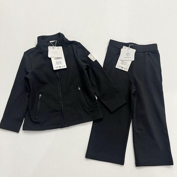 NWT! Zara Technical Sweatshirt Pants Black Ski Outfit‎ Set Bundle Of 2 18-24m - Picture 1 of 7
